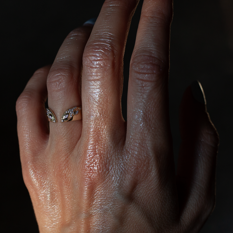 open wedding band yellow gold