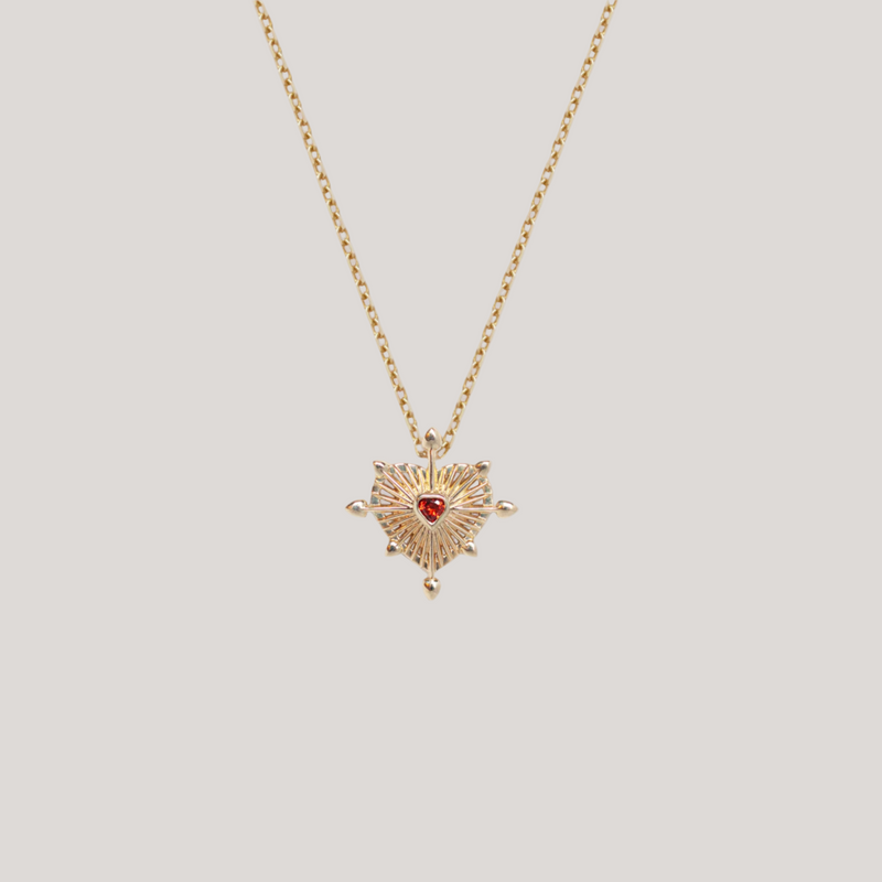 ILLUMINATED — Red Heart Solid Gold Charm