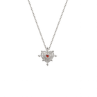 Red heart solid white gold charm