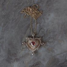 Red solid gold heart yellow gold