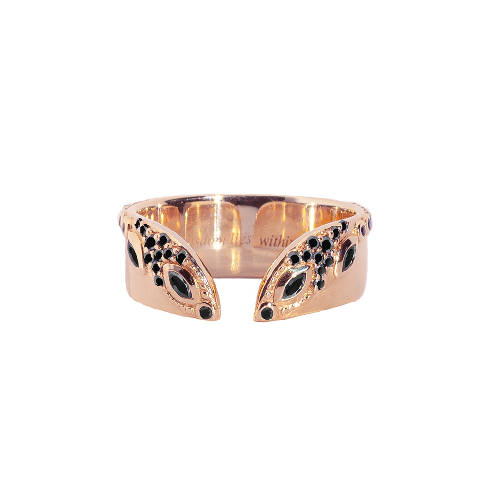 black diamond gold ring