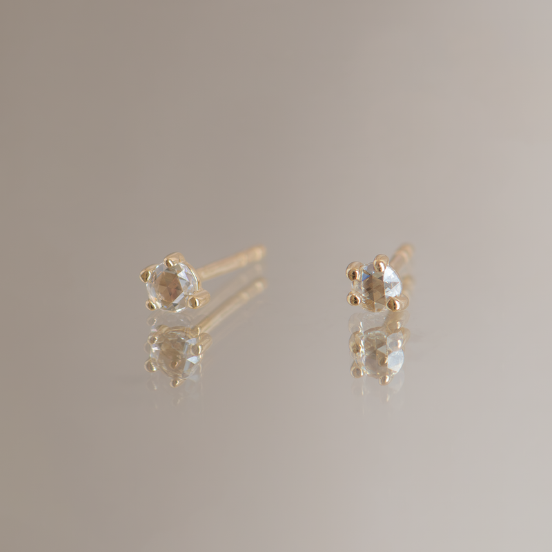 rose cut diamond studs