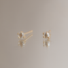 Round rose cut diamond earring studs, in a prong setting, made in 14k yellow gold.