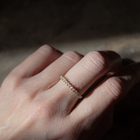 Marquise diamond yellow gold wedding band