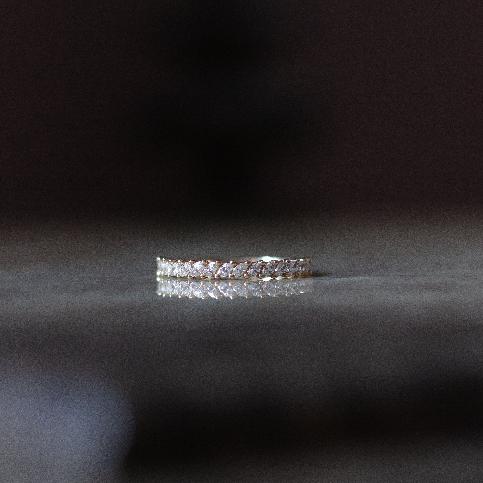 Marquise diamond wedding band