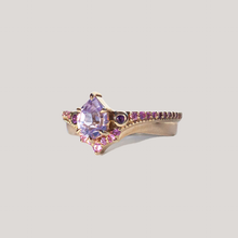 Purple sapphire engagement ring