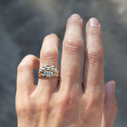 Gold signet ring with diamonds 