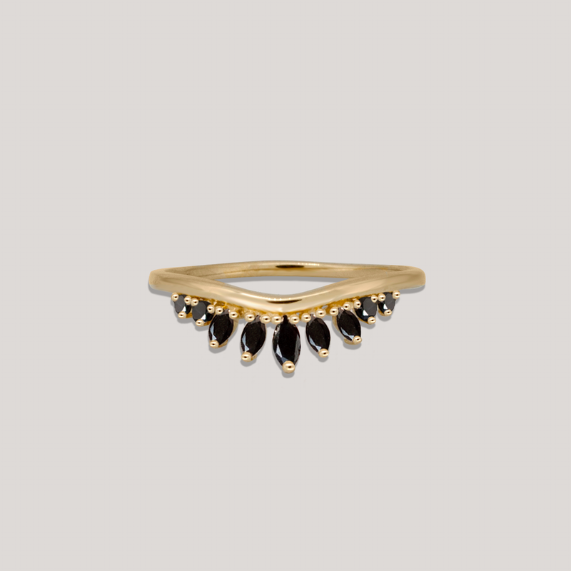Amour Halo Black Diamond Ring