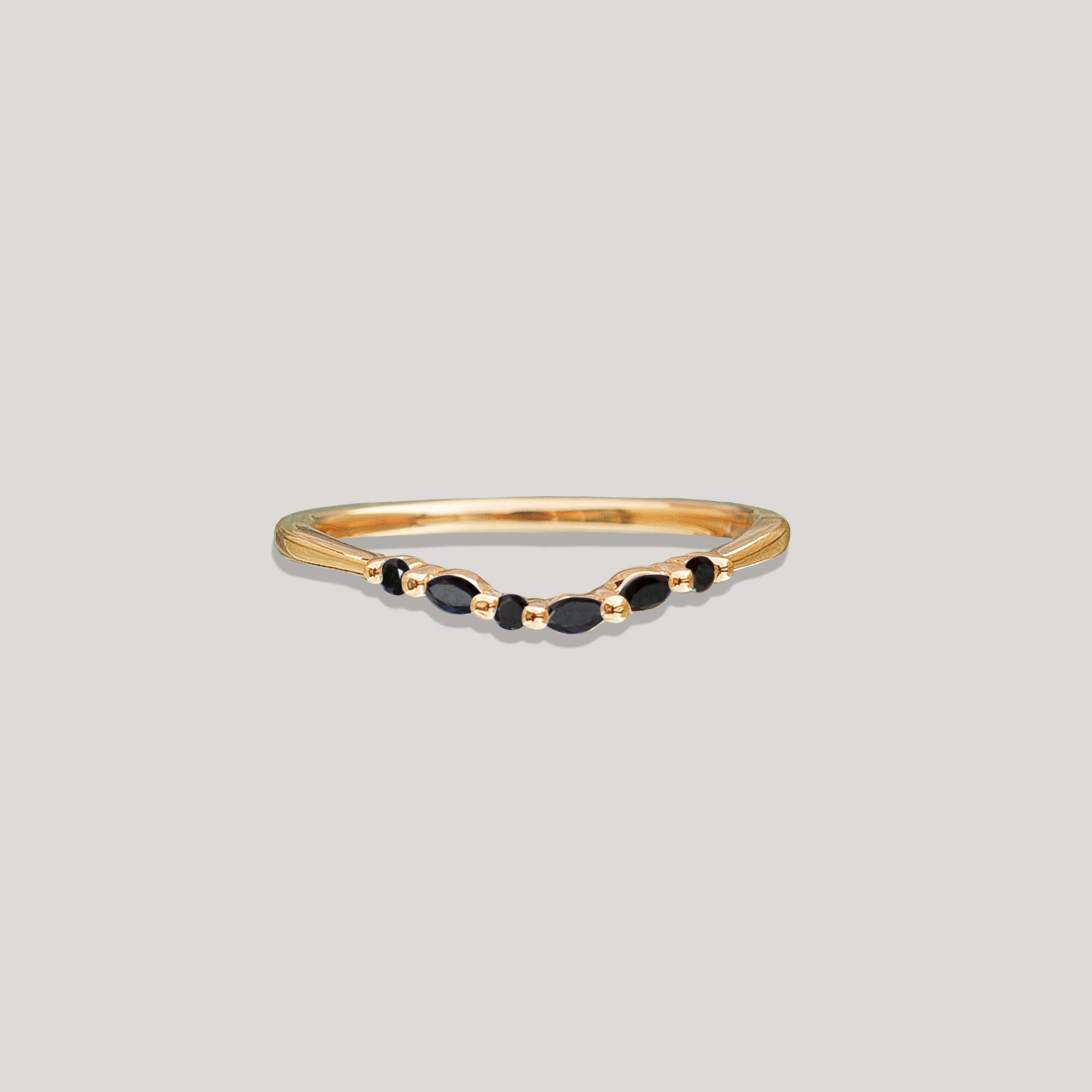 KALA — Black Diamond Contour Wedding Ring