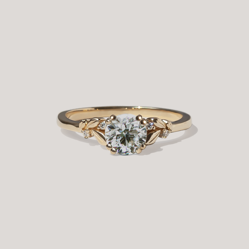 Diamond floral engagement ring