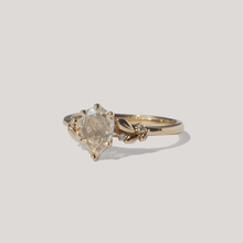 pear shape rose cut diamond engagement ring