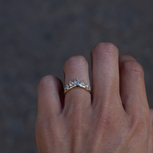 Diamond contour wedding band