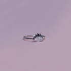 Black diamonds engagement ring