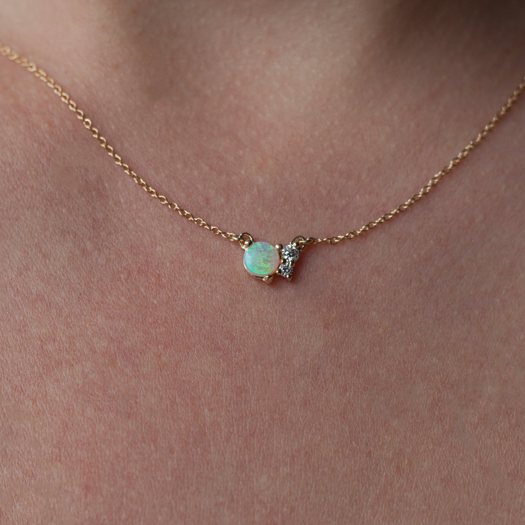 cluster necklace gold