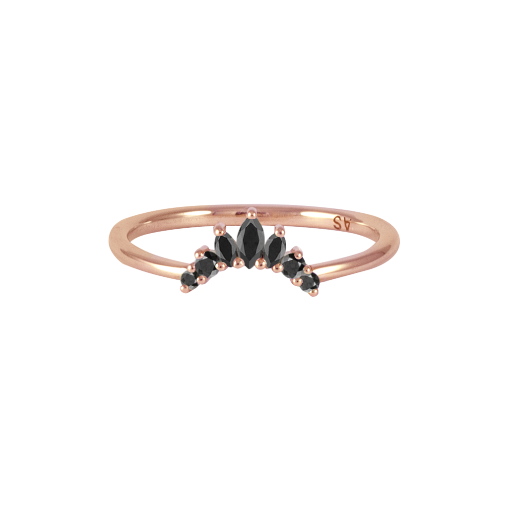 marquise black diamond wedding ring