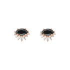 Black diamond gold earring studs.