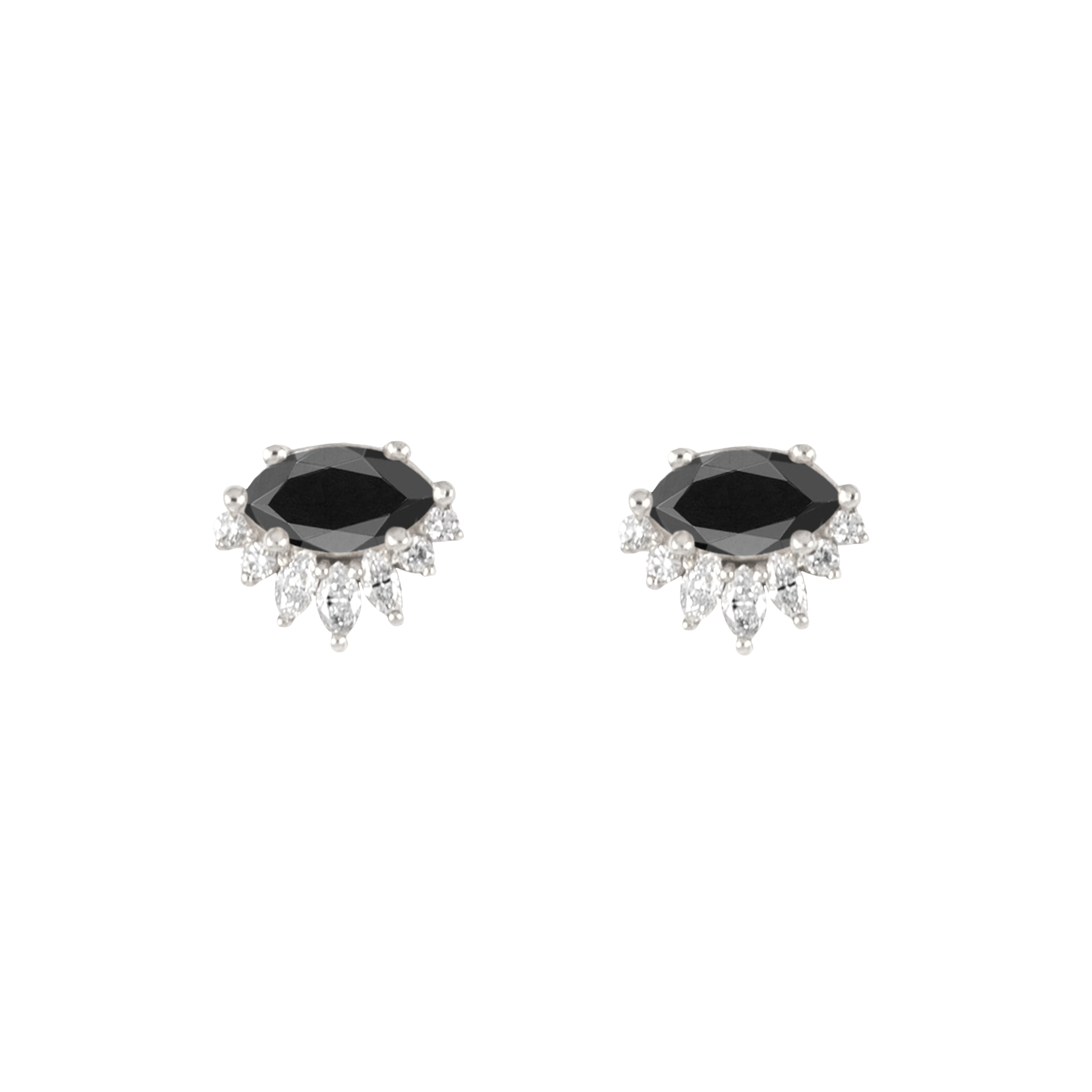 Black diamond white gold earrings.