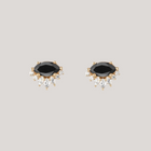 Black diamond marquise earring stud.