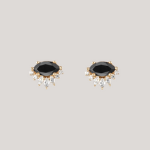 Black diamond marquise earring stud.
