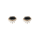 Black diamond marquise gold earrings.