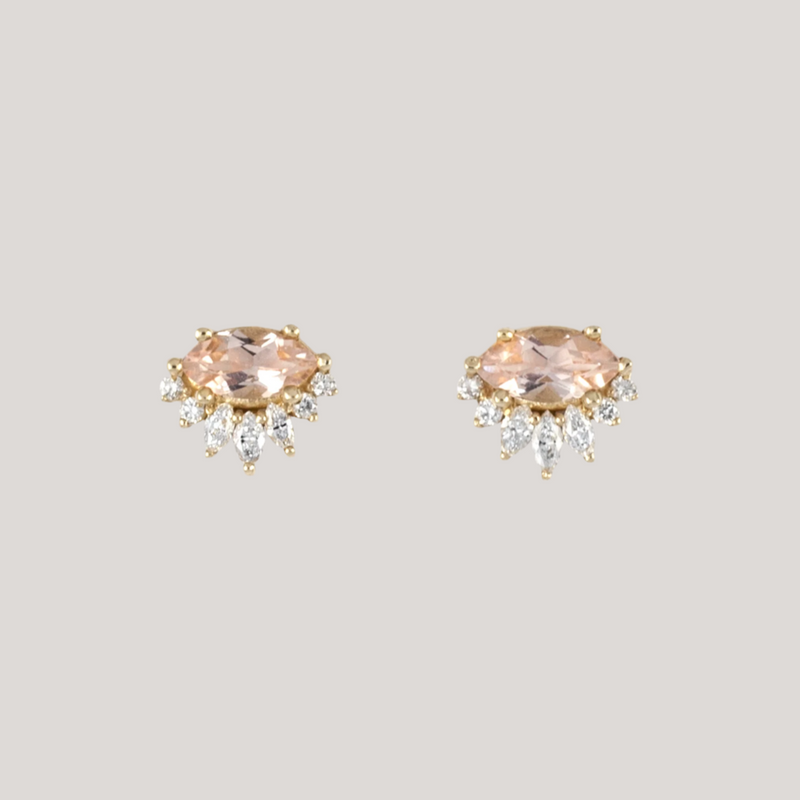 morganite diamond earrings