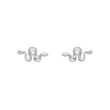 serpent earrings white gold 
