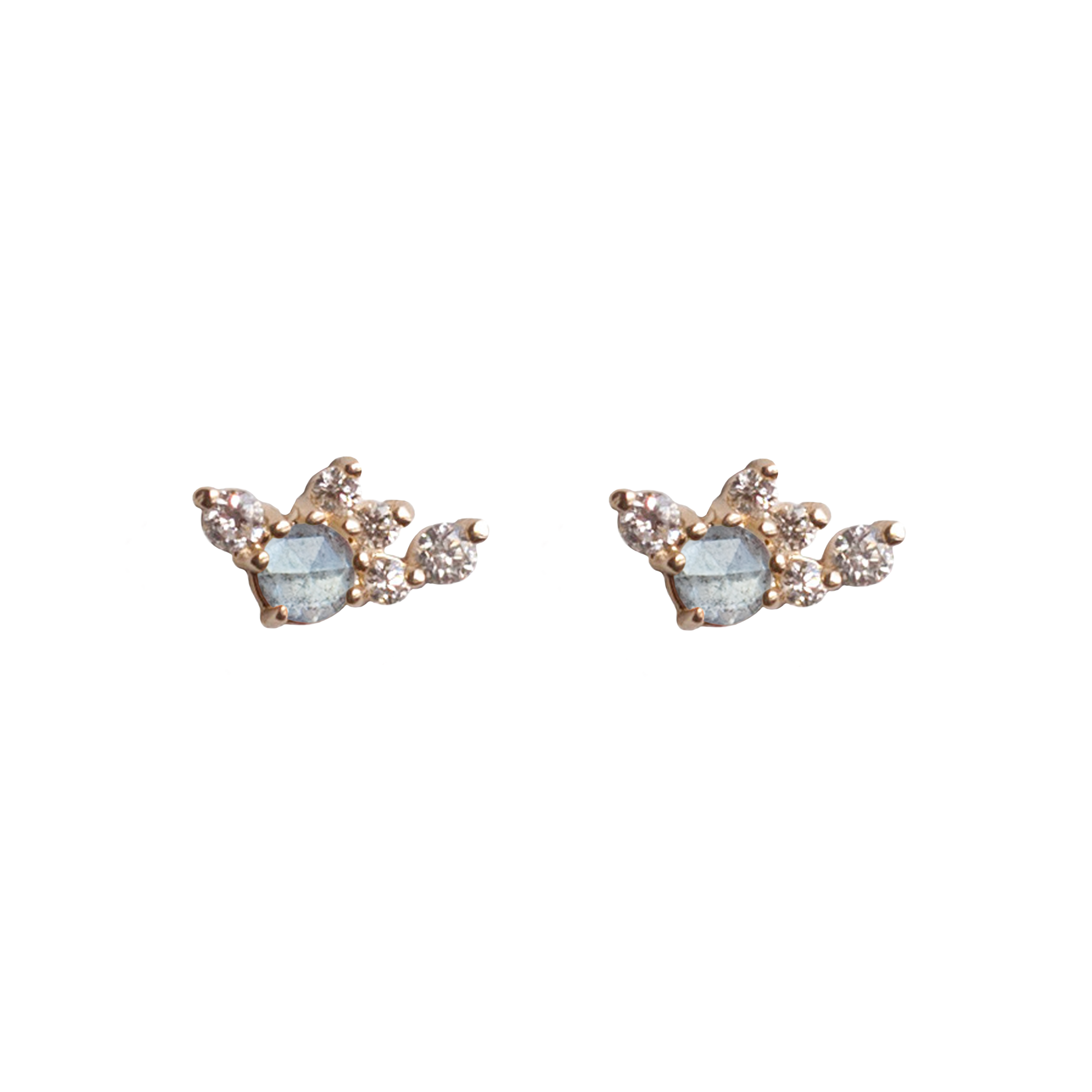 salt and pepper diamond cluster earrings