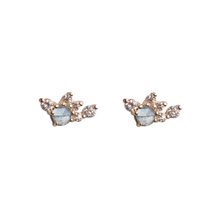 salt and pepper diamond cluster earrings