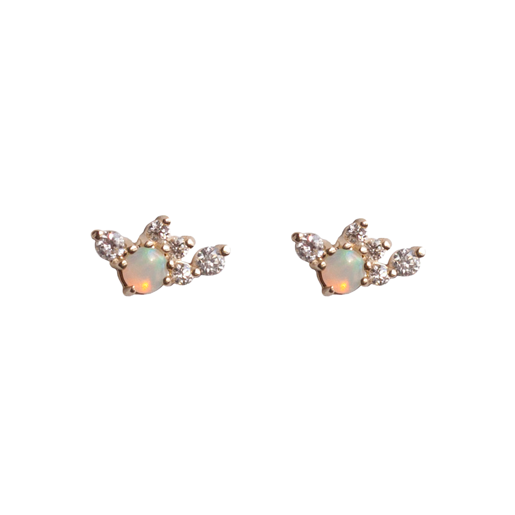Aurora Droplet - Opal Diamond Earrings – Anastassia Sel Jewelry