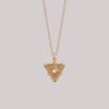 Light code gold charm, made with 14k yellow gold, with rose cut and brilliant cut diamonds, trilogy, three point triangle, trilogy, ancient wisdom charm, gold charm, light