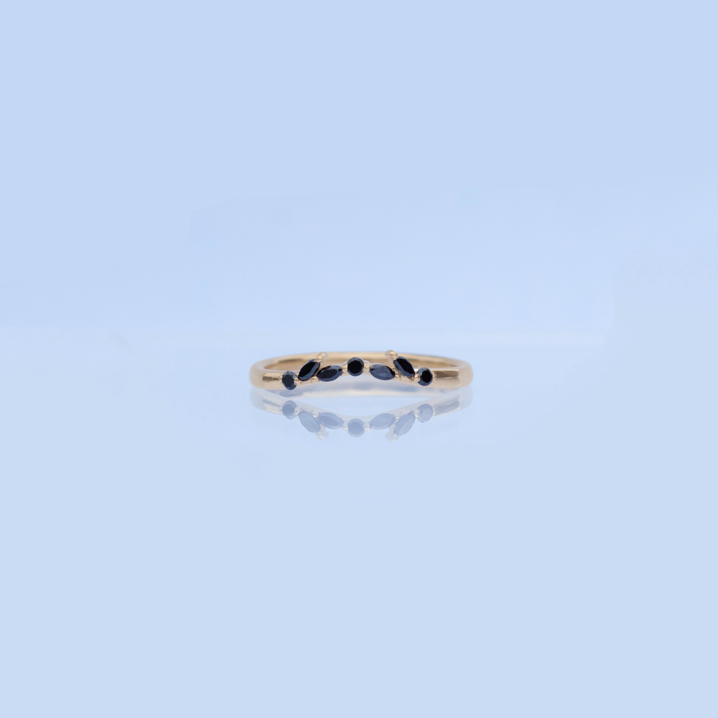 marquise black diamond ring