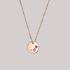 Round gold disk pendant with sapphire ombre made in 14k or 18k solid gold. Perfect for layering with your everyday chains.