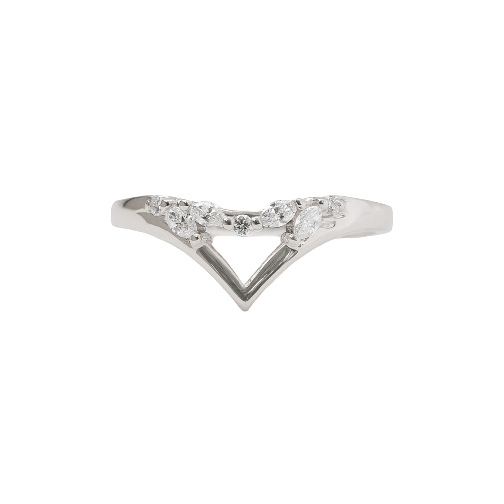 v shaped diamond ring