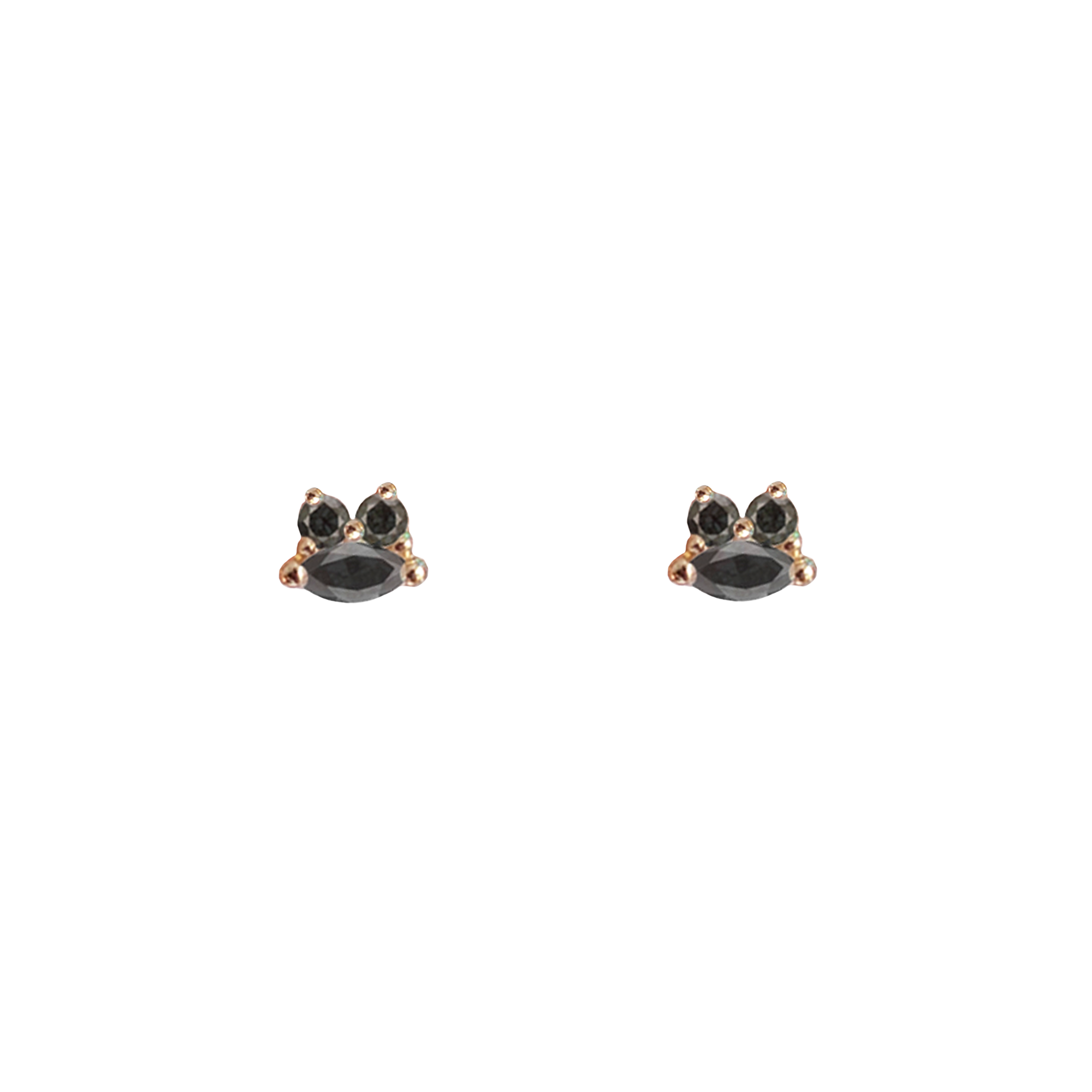 Dainty black diamond studs.