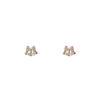 Diamond marquise dainty gold studs, made in solid 14k rose gold.