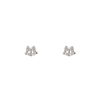 Diamond marquise dainty gold studs, made in solid 14k white gold.