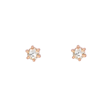 Rose gold rose cut diamond earrings 