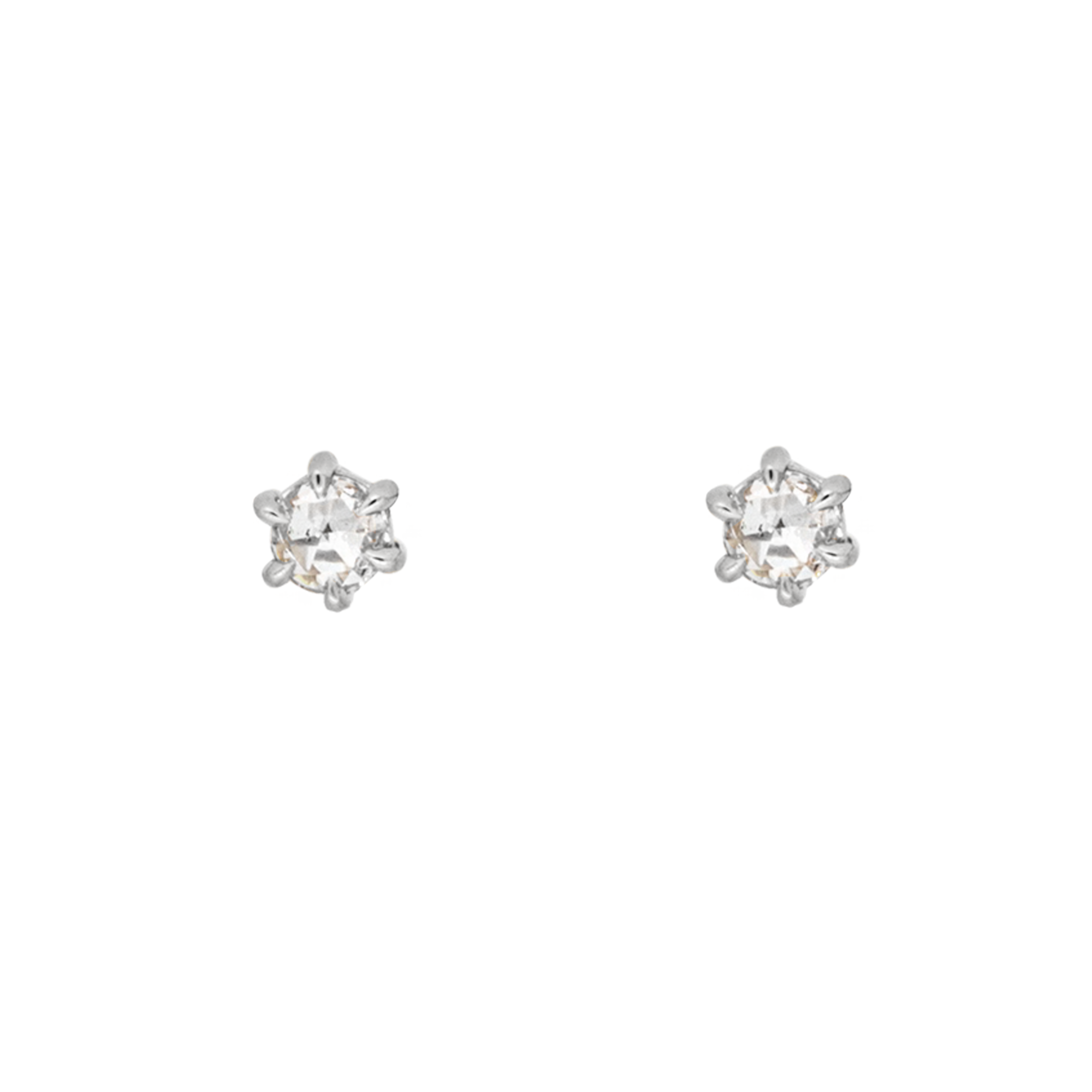 white gold rose cut diamond earrings