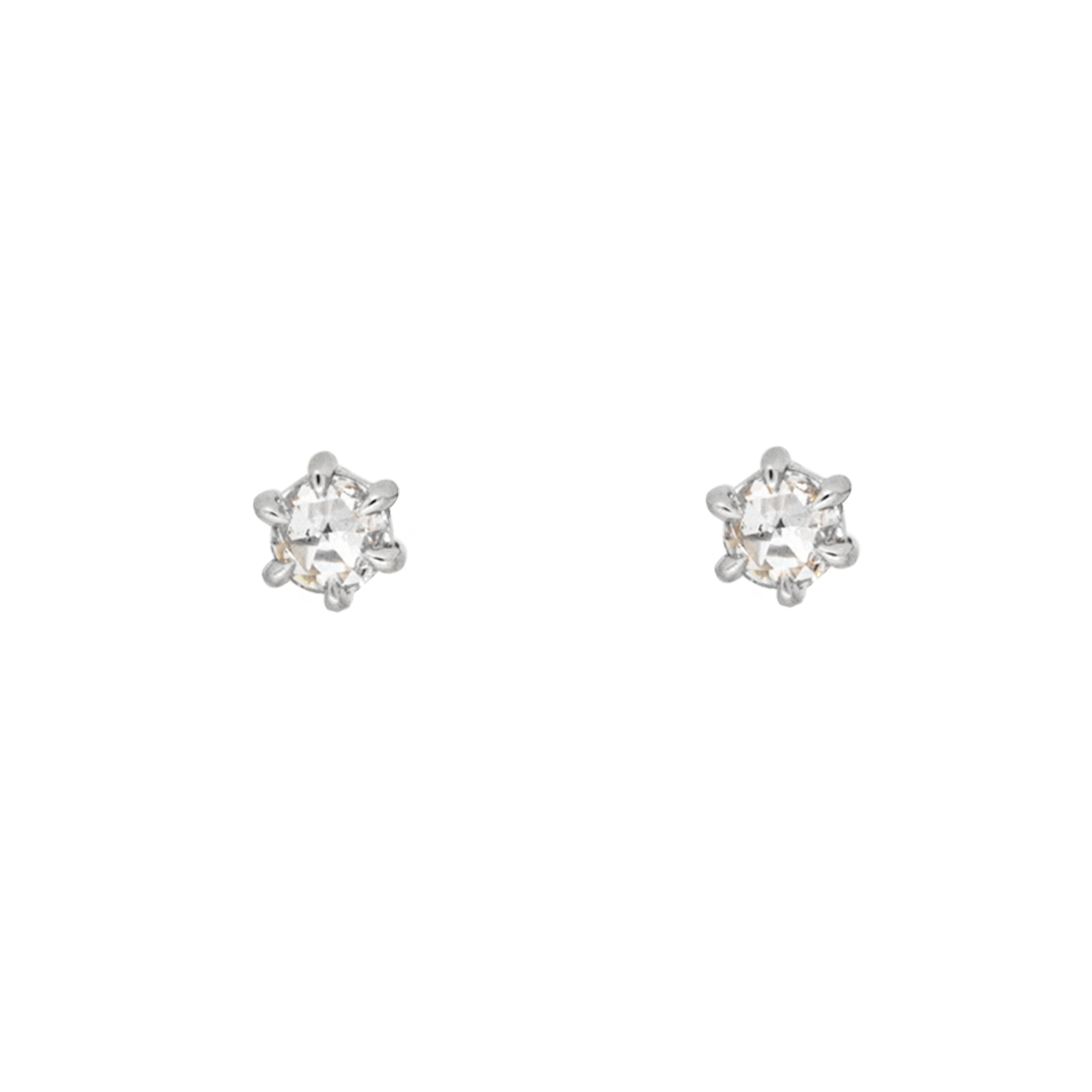 white gold rose cut diamond earrings
