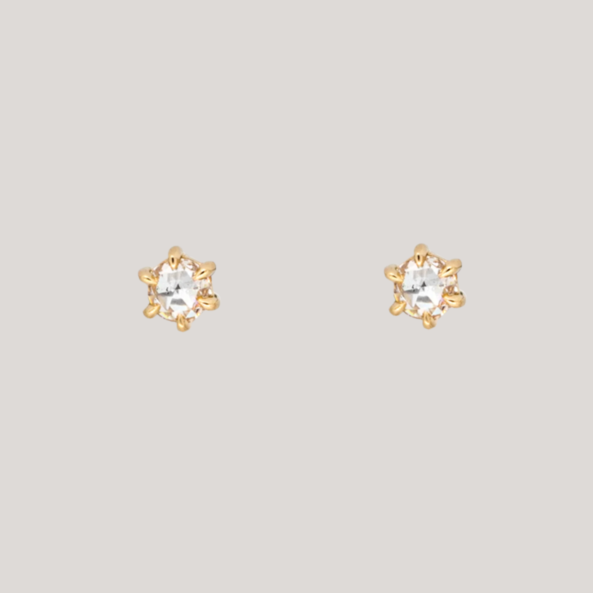 rose cut diamond earring studs