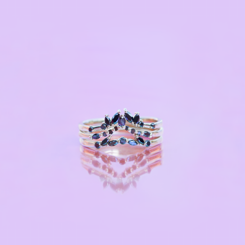 contour black diamond ring