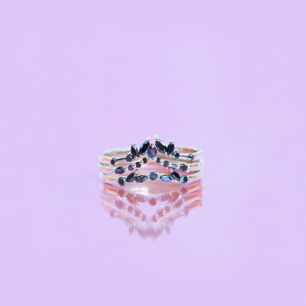 contour black diamond ring