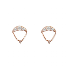 Round rose cut diamond cluster drop earrings studs made in 14k gold.