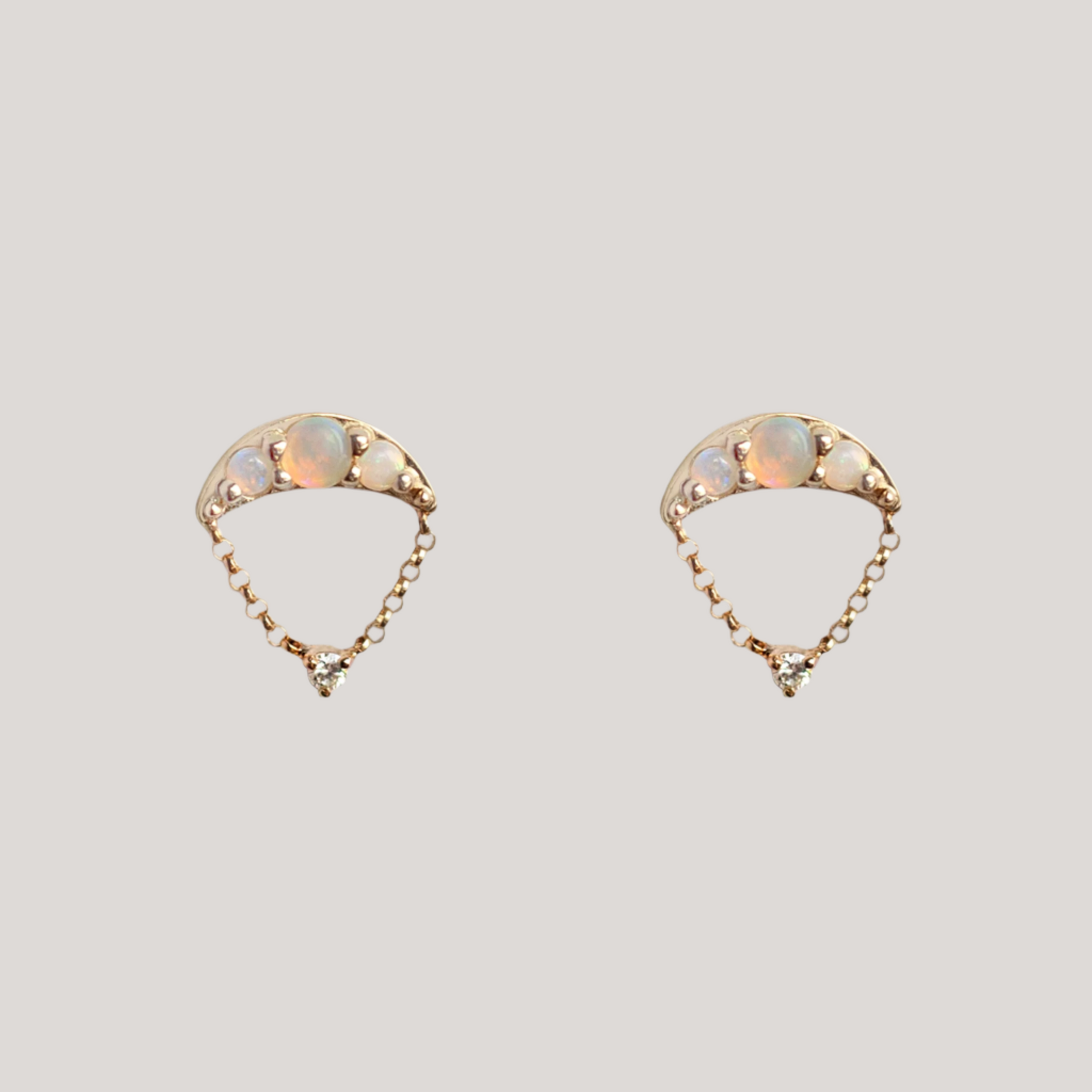 opal earrings in gold