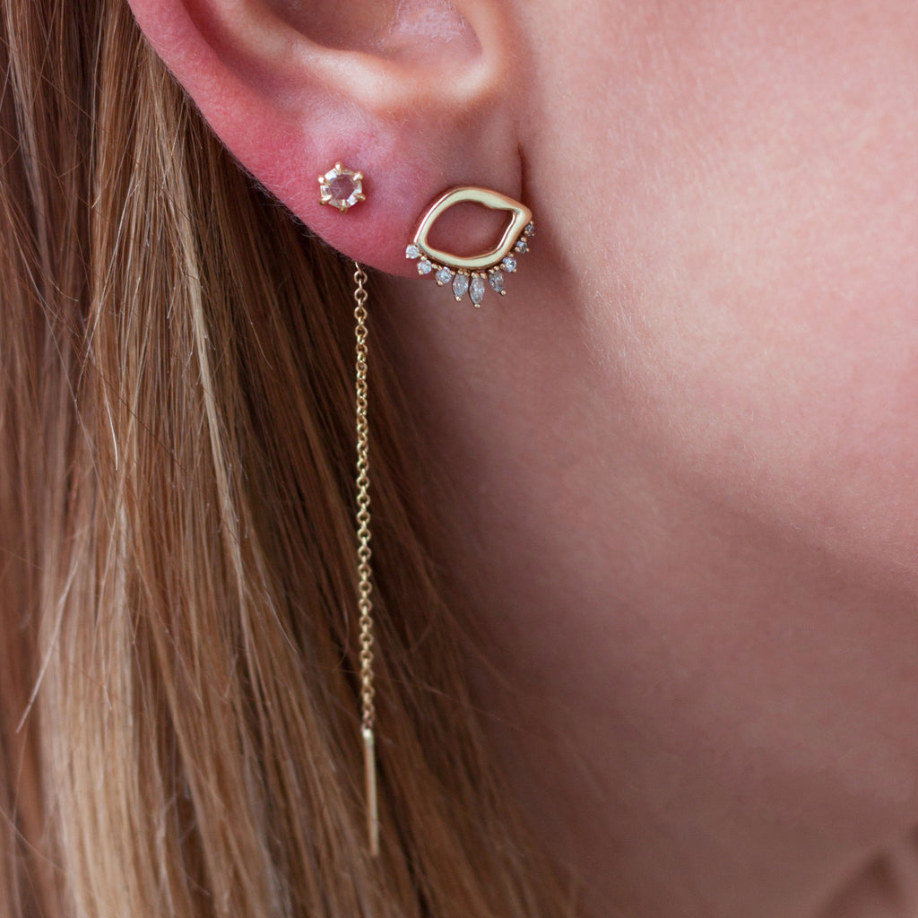 14k gold evil eye earrings