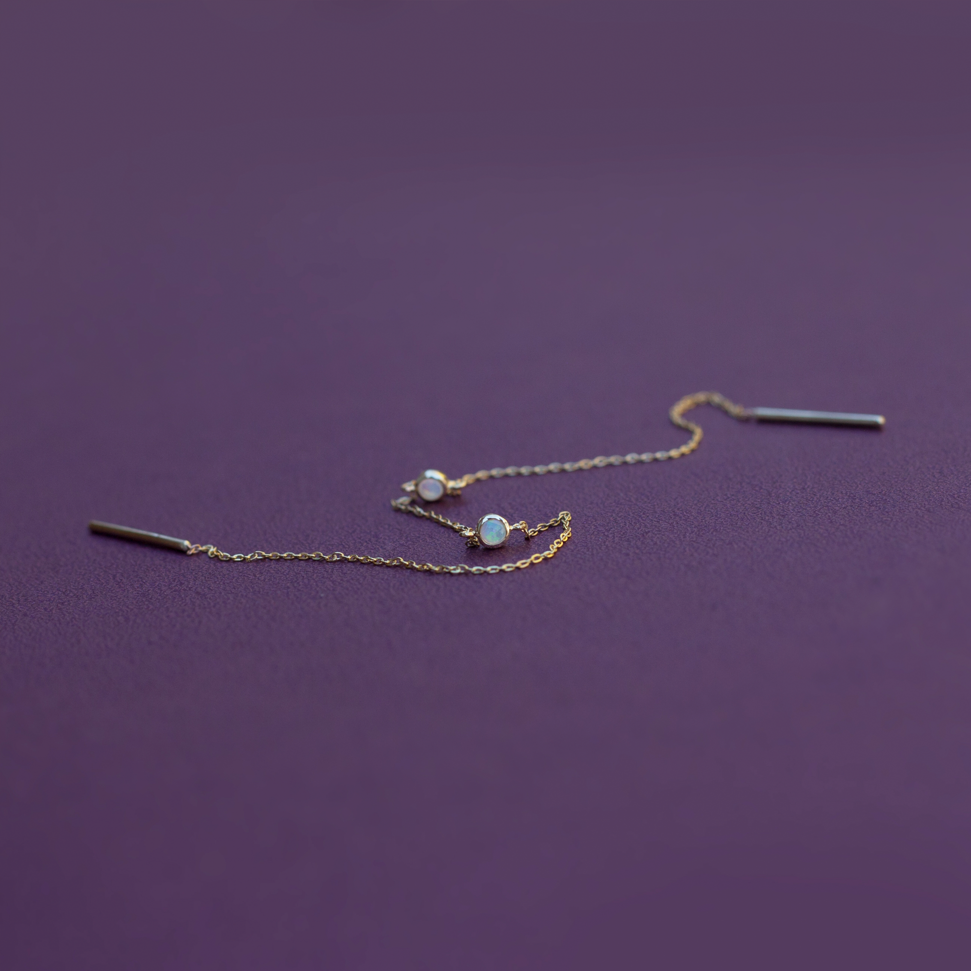 Gold threader earring yellow gold