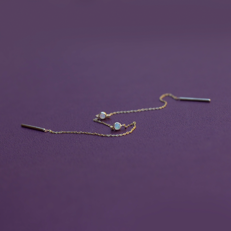 Gold threader earring yellow gold