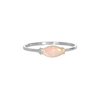 Delicate east west opal marquise everyday ring, made in 14k or 18k white gold.