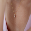 Small gold face necklace charm, made in 14k or 18k solid gold. 