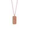 Dainty rectangle pendant charm, sound of creation, featuring delicate waves with sacred light code, encrusted with the tiniest of white and champagne diamonds, made in 14K or 18K rose gold.